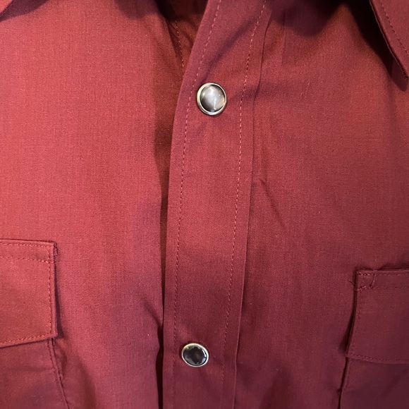 Gibson Men's Maroon Western Snap Shirt - Picture 3 of 5